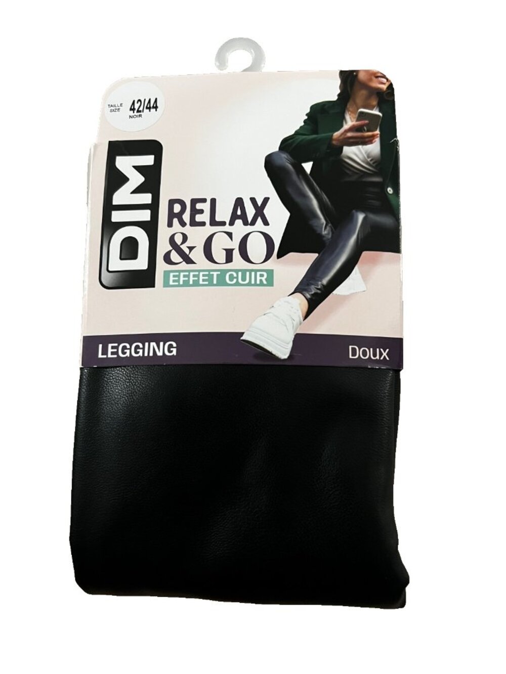 DIM Relax & Go Faux Leather Effect Leggings Black 42/44